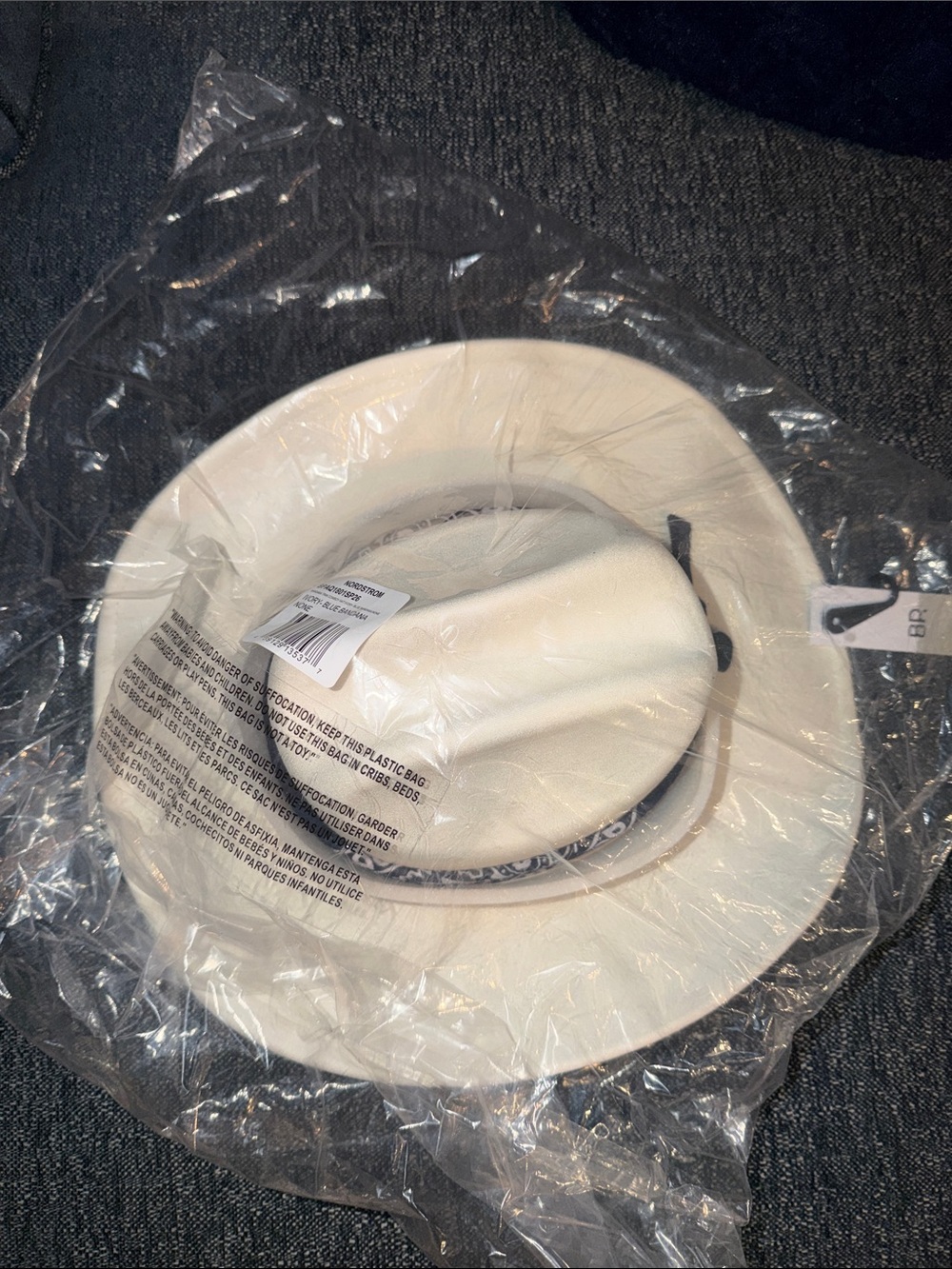 Nordstrom Women's Cream Fedora Hat with Trim